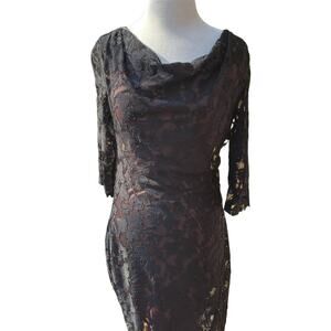 Coldwater Creek Woman’s SZ Large Black Lace FItted Cocktail Dress New Years